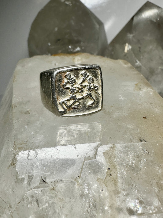 Dancing Skeletons ring top hat band Size 6 Sterling Silver men women