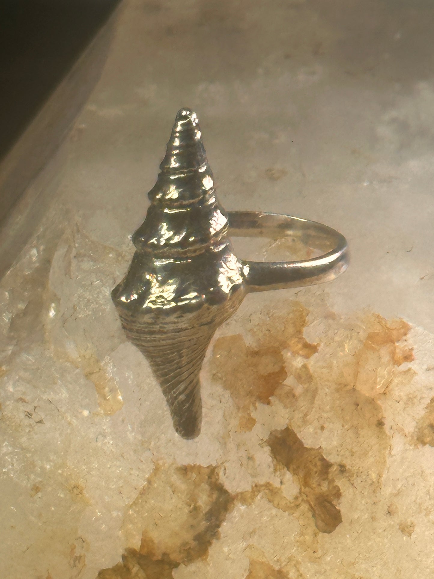 Shell ring sign Washed Ashore band snail size 5.75 sterling silver women