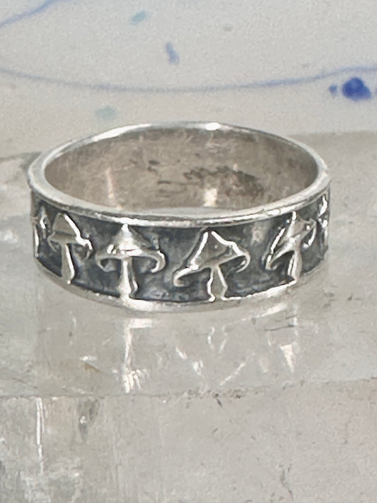 Mushroom ring mushrooms band size 11.25 sterling silver women men