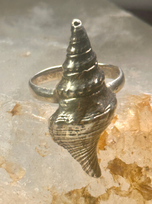 Shell ring sign Washed Ashore band snail size 7 sterling silver women