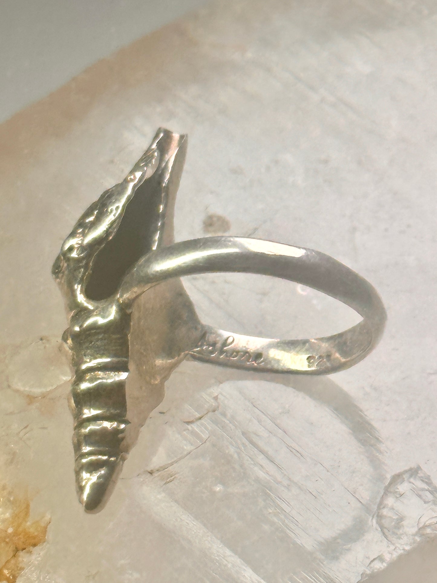 Shell ring sign Washed Ashore band snail size 7 sterling silver women