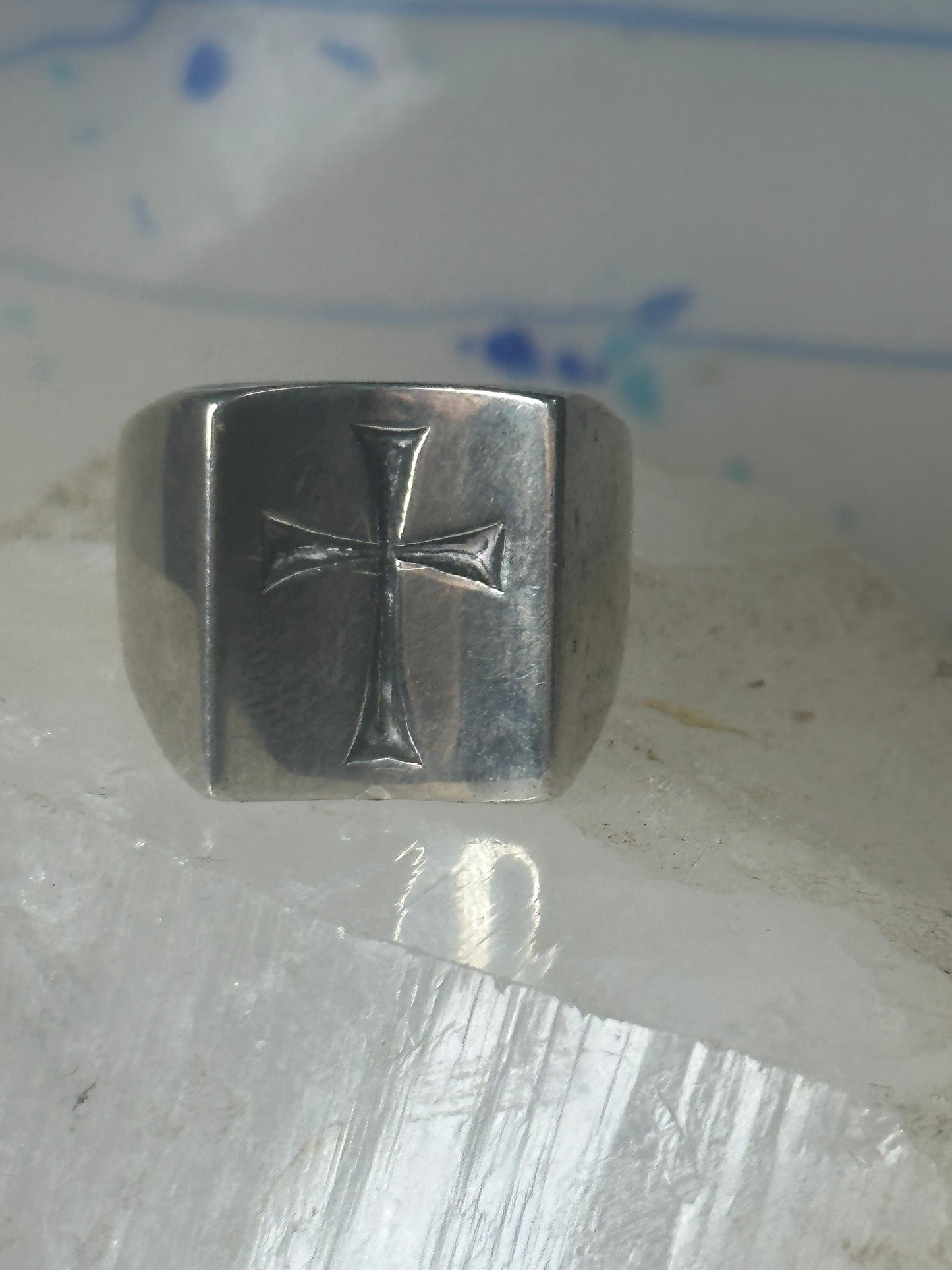 James Avery ring Heavy cross band size 9 sterling silver religious men women