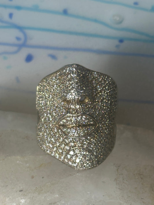 Sonia Bitton ring face band CZ size 8.50 sterling silver women
