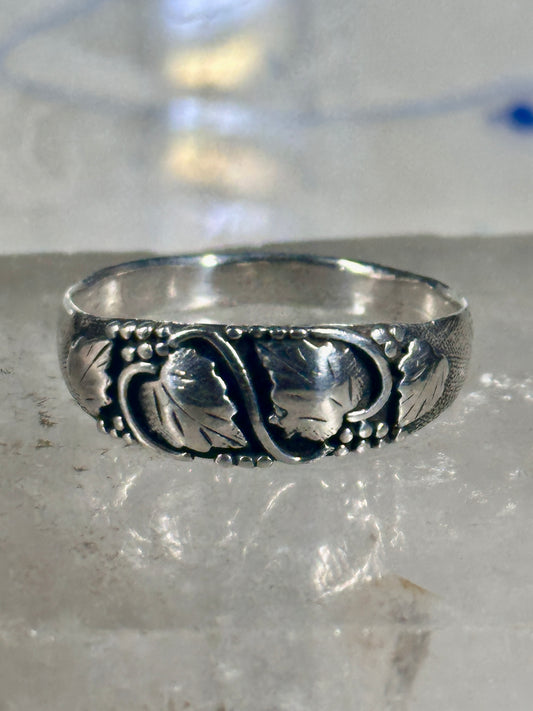 Leaves ring Leaves band size 13.25 sterling silver men women