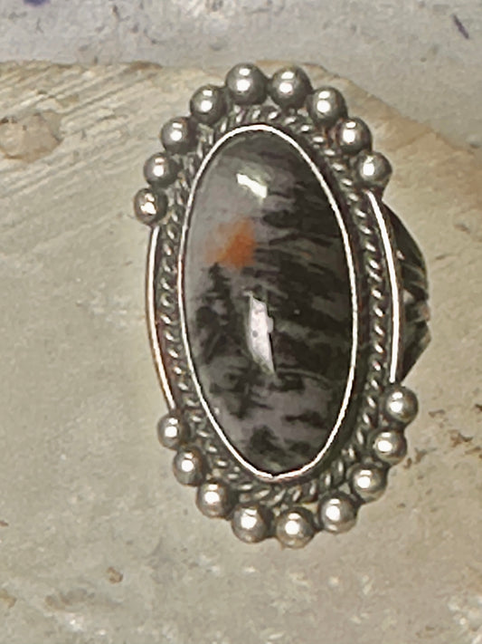 Vintage Agate ring Navajo Sunrise Sunset ring size 3 sterling silver women girls pinky