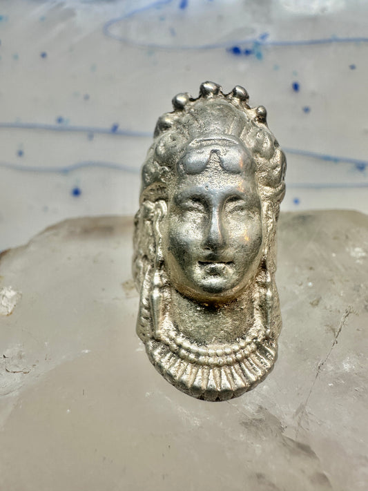 Vintage lady face ring size 6.25 sterling silver women