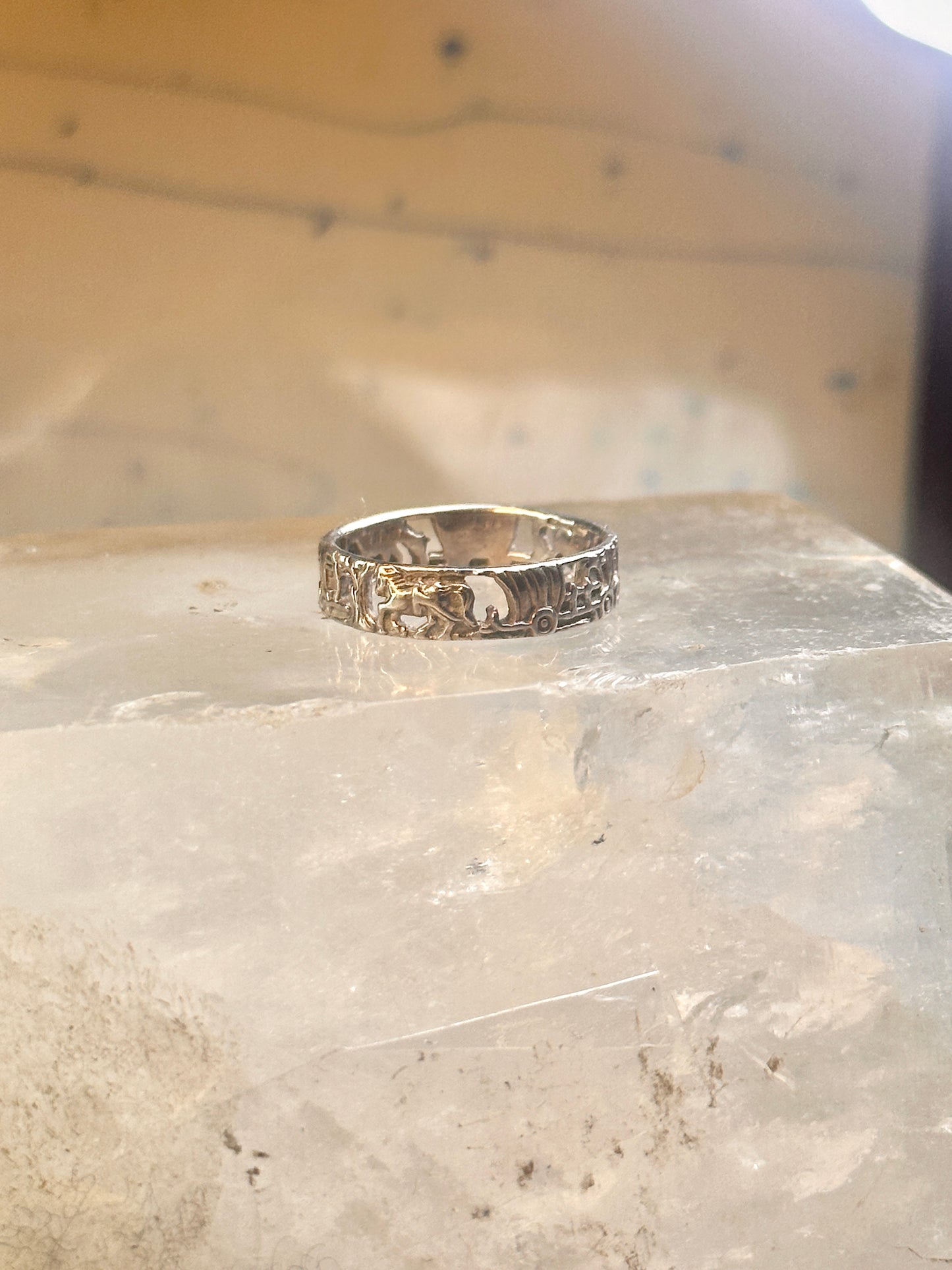 Horse ring wagon Pioneers southwest size 8 sterling silver women men