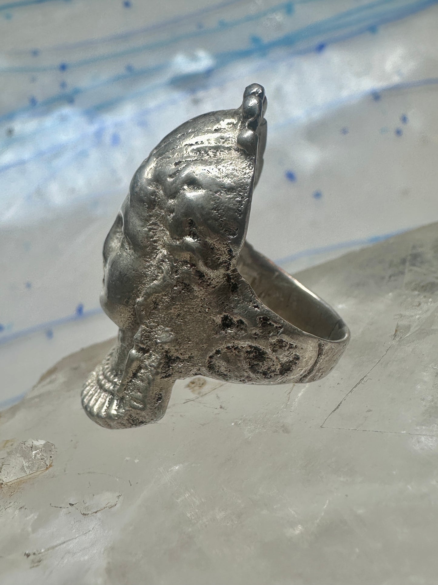 Vintage lady face ring size 6.25 sterling silver women