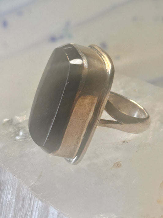 Vintage onyx ring southwest chunky band size 5.25 Sterling silver women