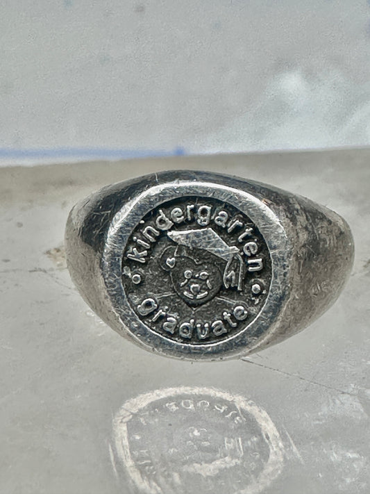 Kindergarten graduate ring children band size 3.50 sterling silver boys girl