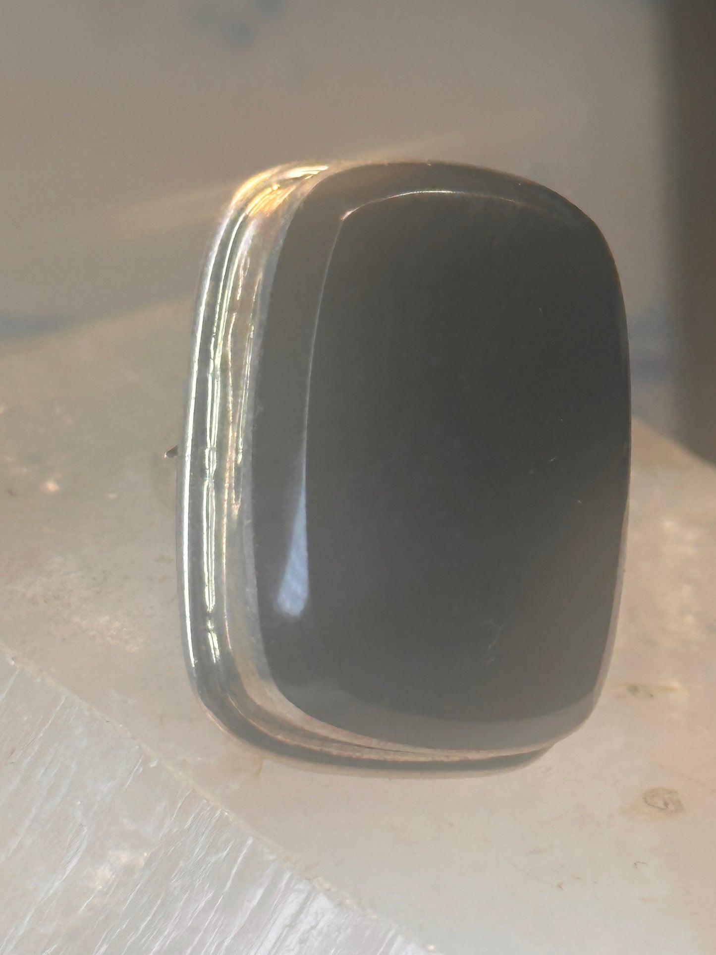 Vintage onyx ring southwest chunky band size 5.25 Sterling silver women