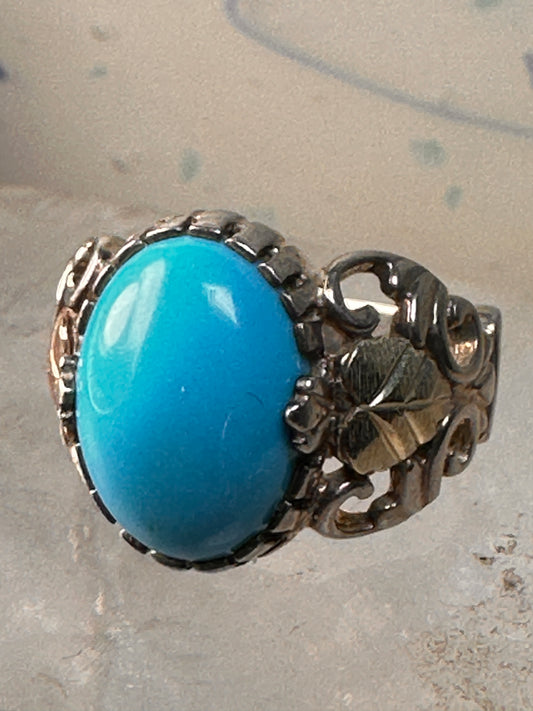 Black Hills Gold ring Turquoise band size 5.75 sterling silver women girls
