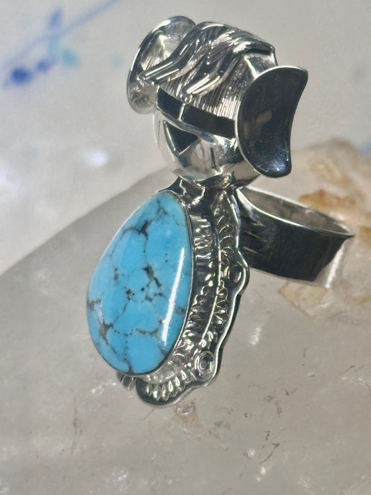 HSN Kachina ring Chaco Canyon Kingman turquoise Hopi size 5 sterling silver women