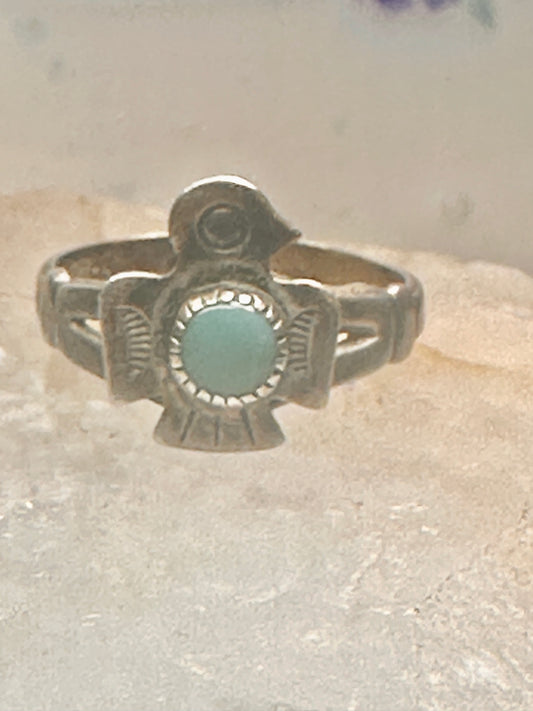 Phoenix ring size 5.75 signed Bell turquoise Navajo sterling silver women