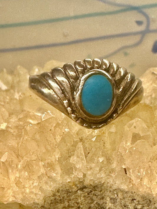 Turquoise ring slender southwest band size 9 women