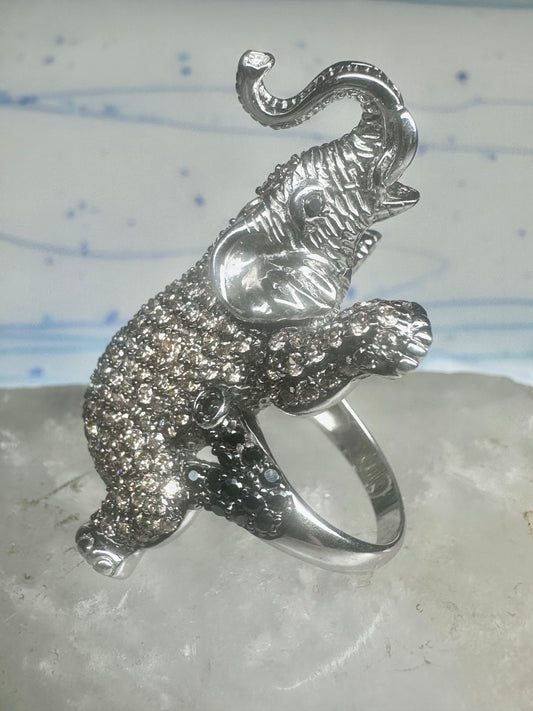 Elephant ring size 9.25 CZ sterling silver women