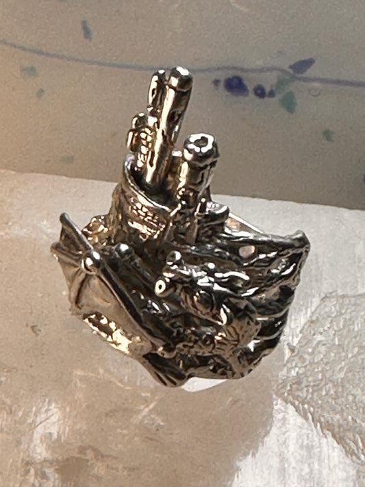 Castle Dragon ring size 6.25 Medieval sterling silver women