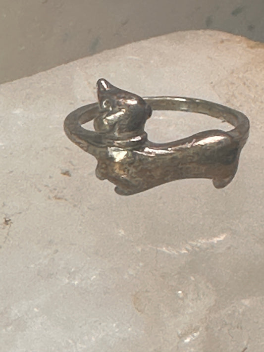 Mini Dachshund ring dog band size 7 sterling silver women girls