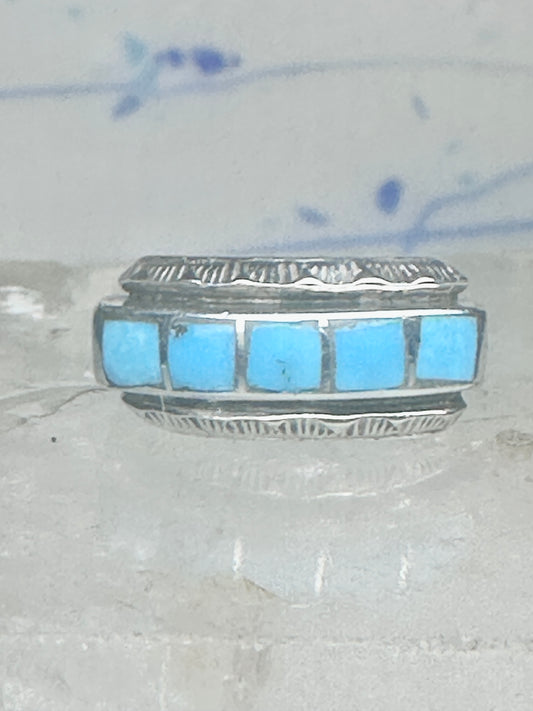 Zuni ring size 5 turquoise band sterling silver women