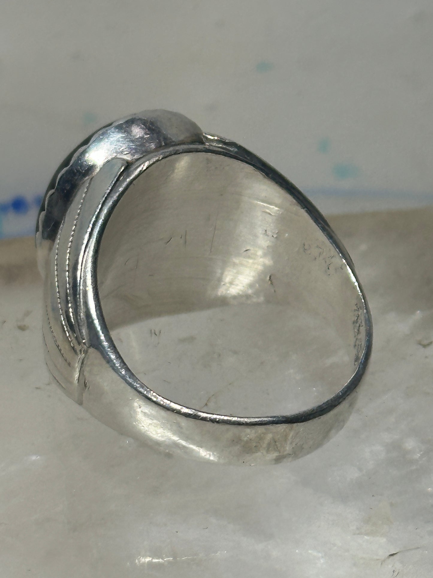 Onyx ring Navajo southwest sterling silver size 11.75 women men