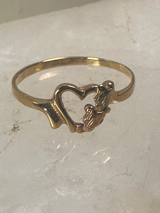 Black Hills Gold 10K heart love baby children ring size 2.50 women girls