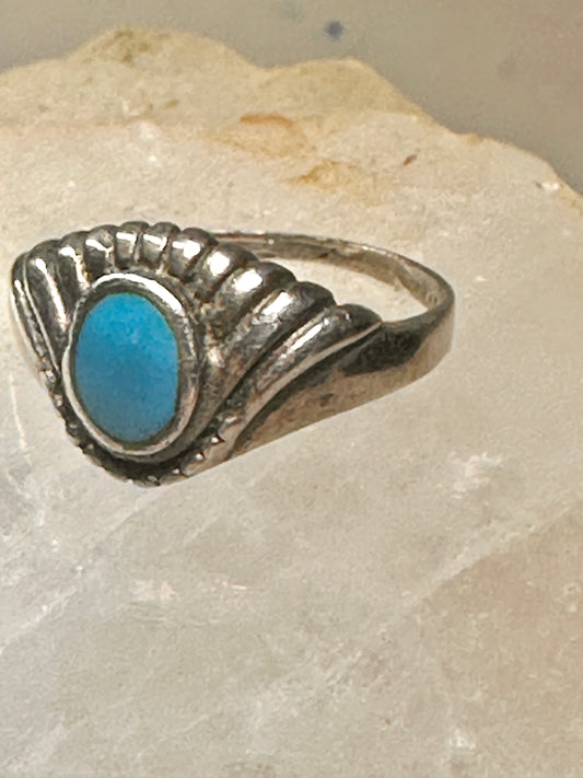 Turquoise ring southwest solitaire size 9 sterling silver women