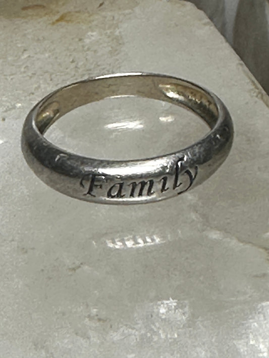 Family ring size 6.75 word band sterling silver women