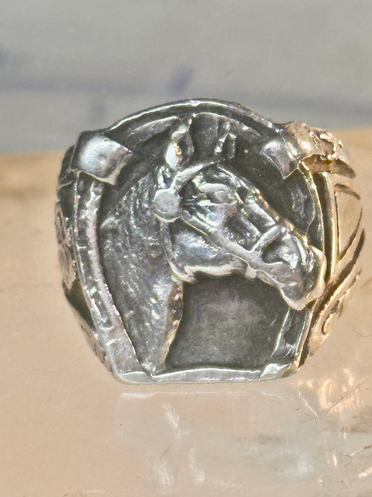 Horse ring Horseshoe band southwest cowgirl band ring size 7 Sterling silver women men