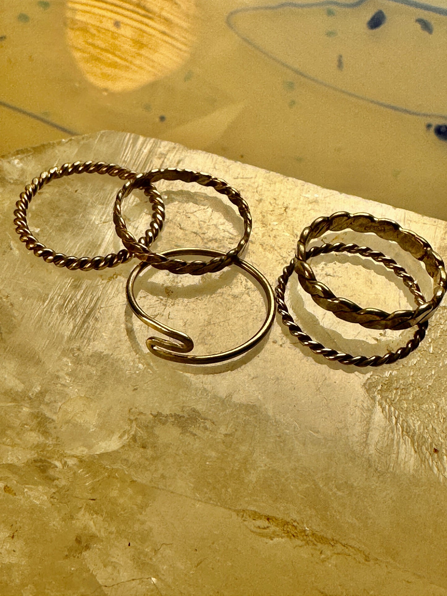 Stacker ring 5 slender bands size 5.50 sterling silver women girls