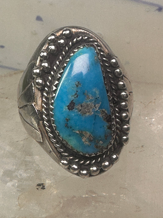 Turquoise ring Navajo ring sterling silver size 10 women men