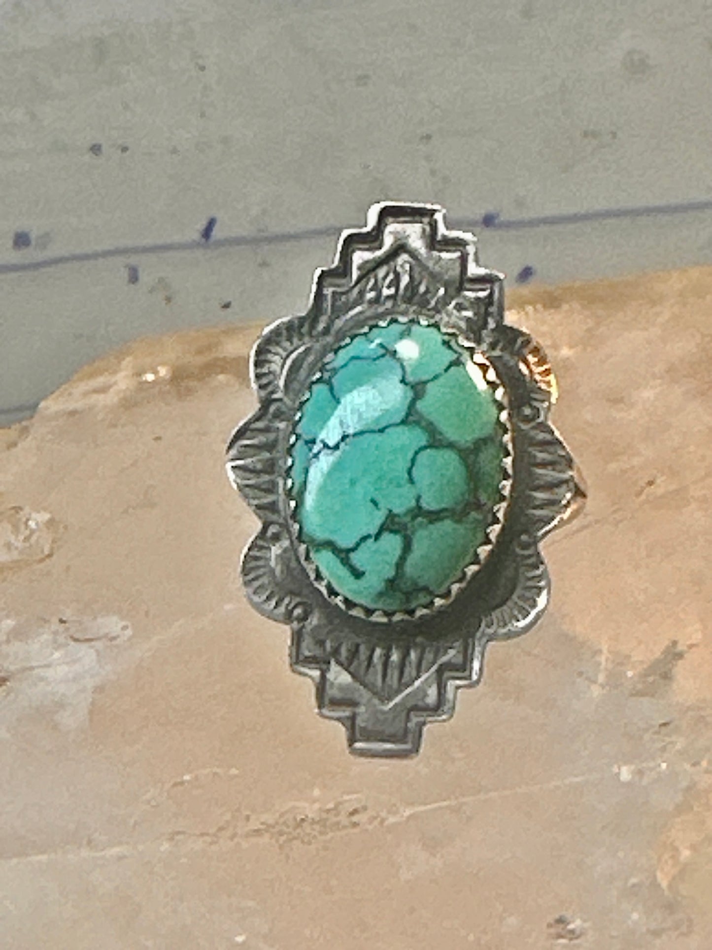 Navajo ring turquoise southwest size 7 Sterling silver women girls