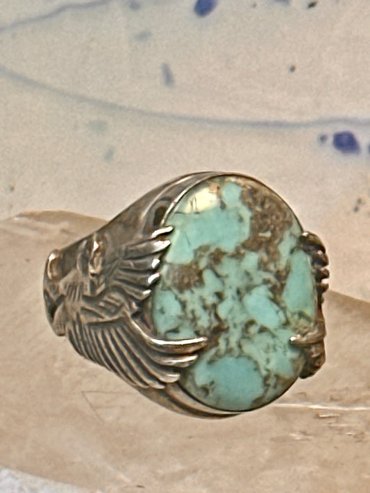 Eagle ring Navajo turquoise size 8.25 Sterling silver women men
