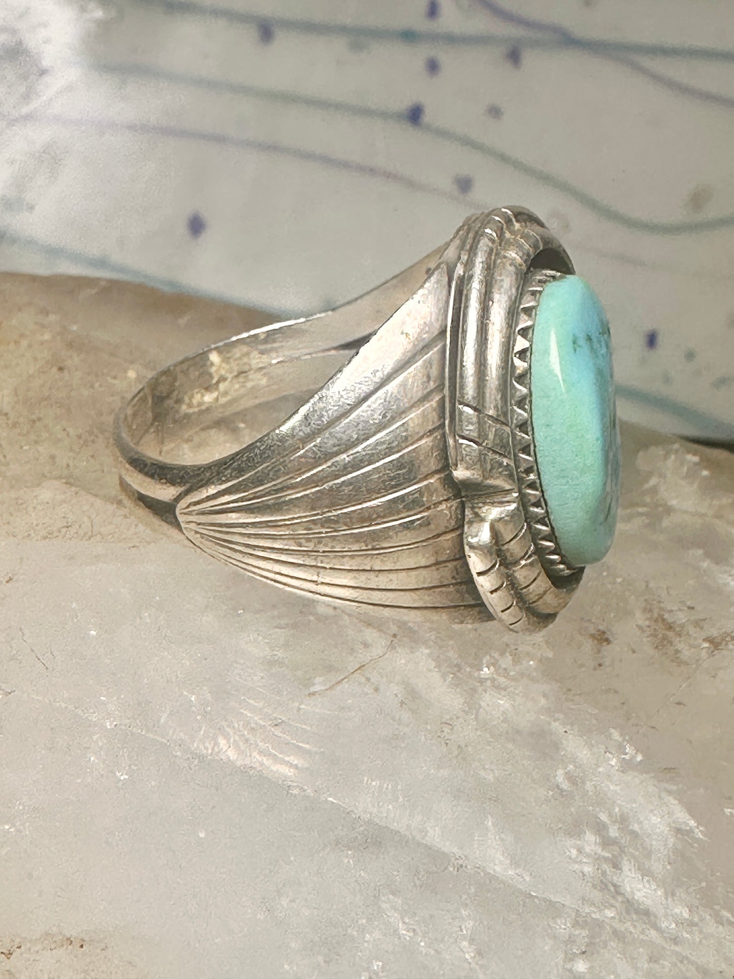 Navajo ring turquoise size 12.75 sterling silver women men