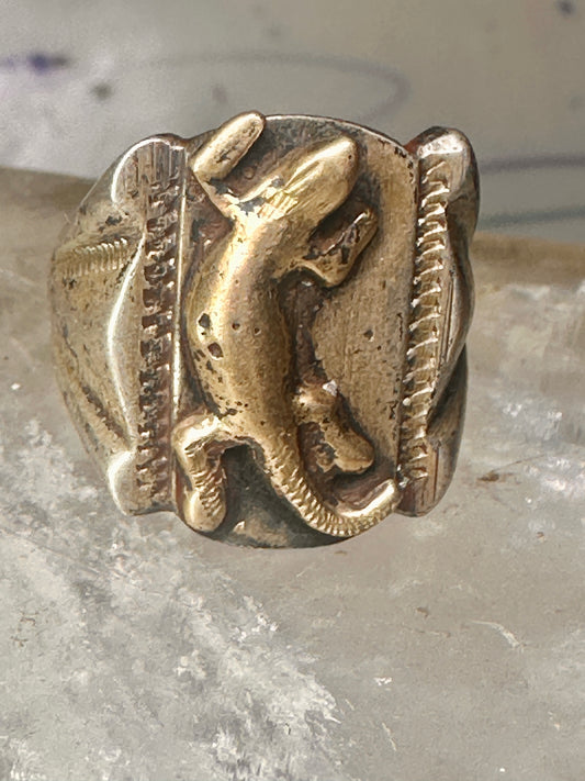 Lizard ring reptile band size 9.75 sterling silver women men