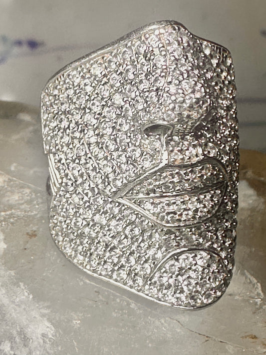 Sonia Bitton ring face pinky CZ band size 4.50 sterling silver women