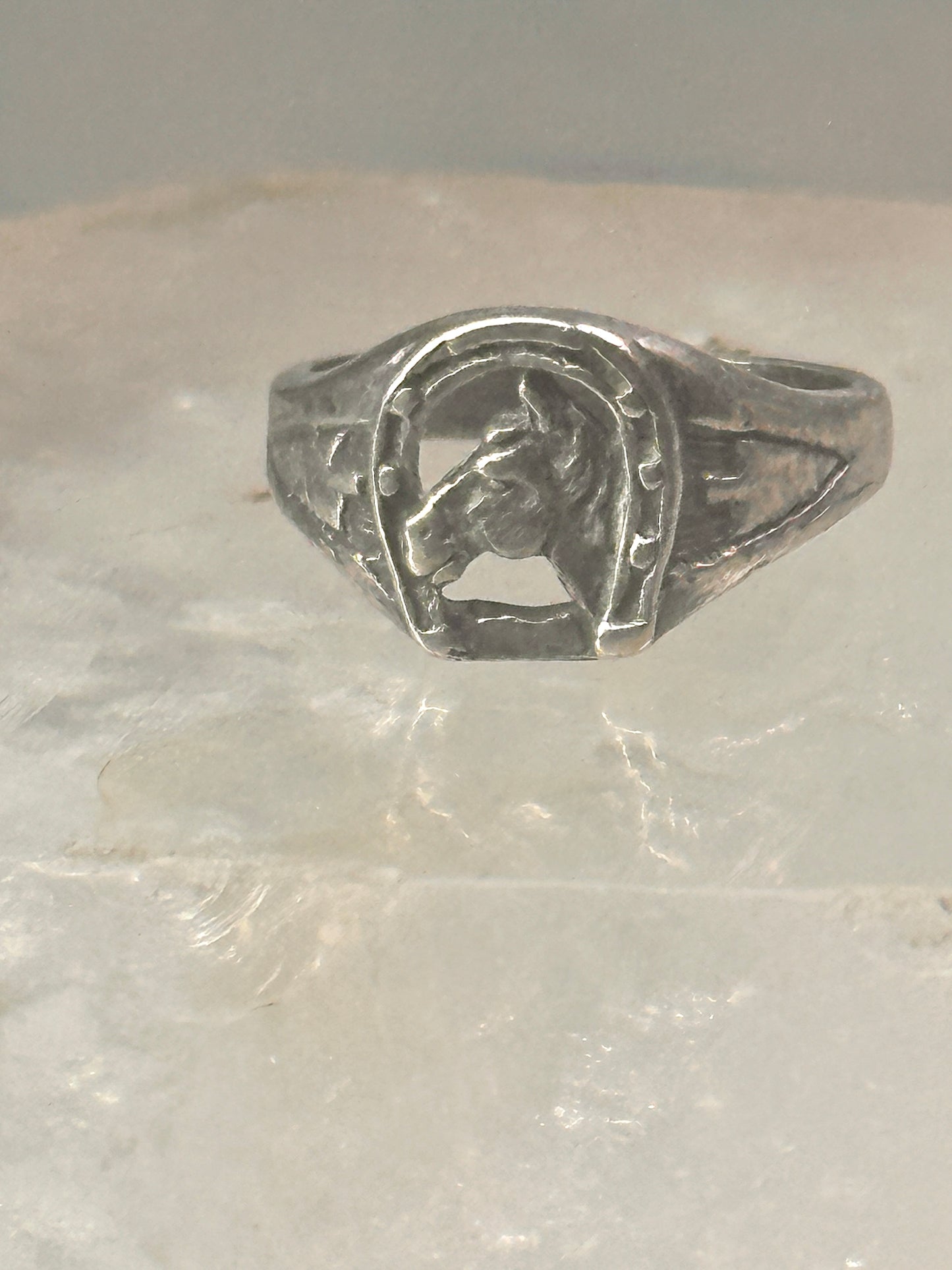 Horse Ring horseshoe band arrow southwest size 4.2 pinky cowgirl sterling silver women girls