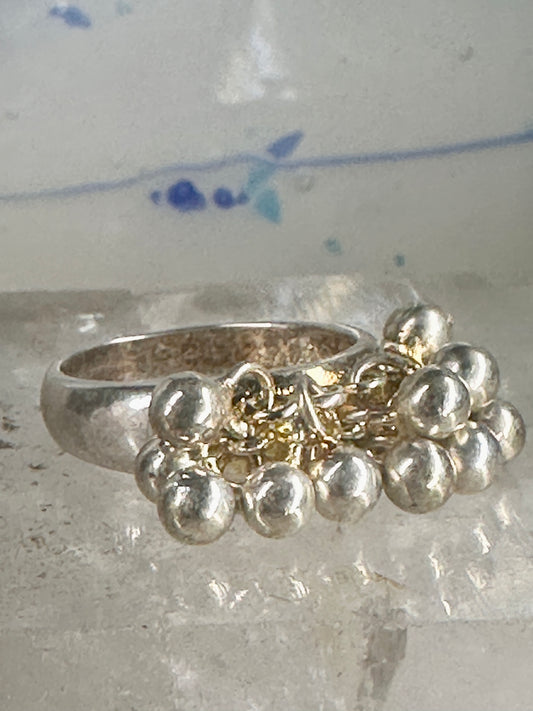 Balls ring stacker boho dancer beads band size 5.75 sterling silver women girls