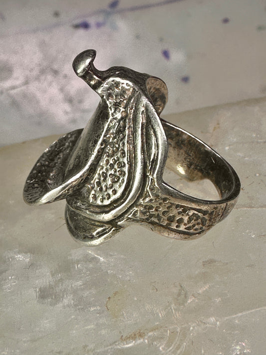Saddle ring cowgirl cowboy band southwestern size 4 pinky sterling silver women girls