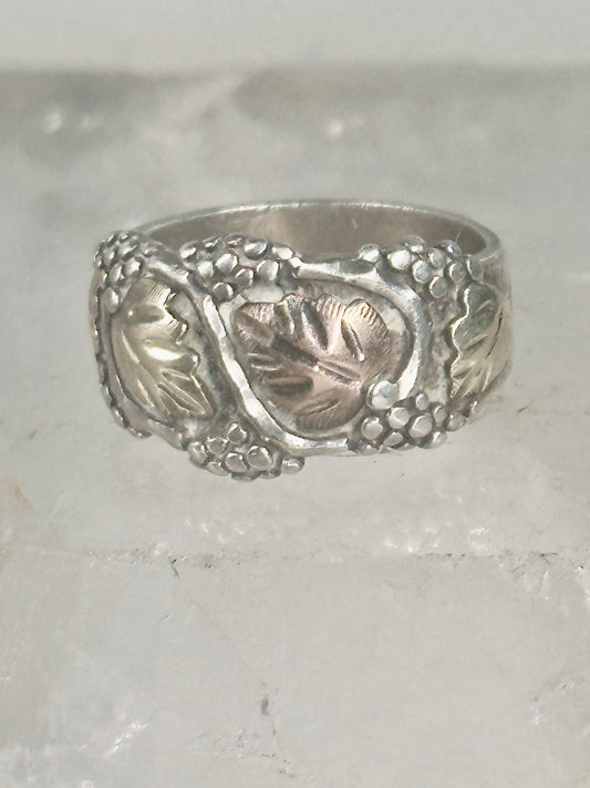 Black Hills Gold ring leaves pinky band size 4.50 sterling silver women girls