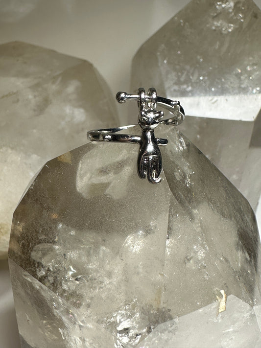 Cat ring size 7 sterling silver women girls