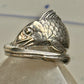 Fish Spoon ring fishermen band size 6.75 sterling silver women