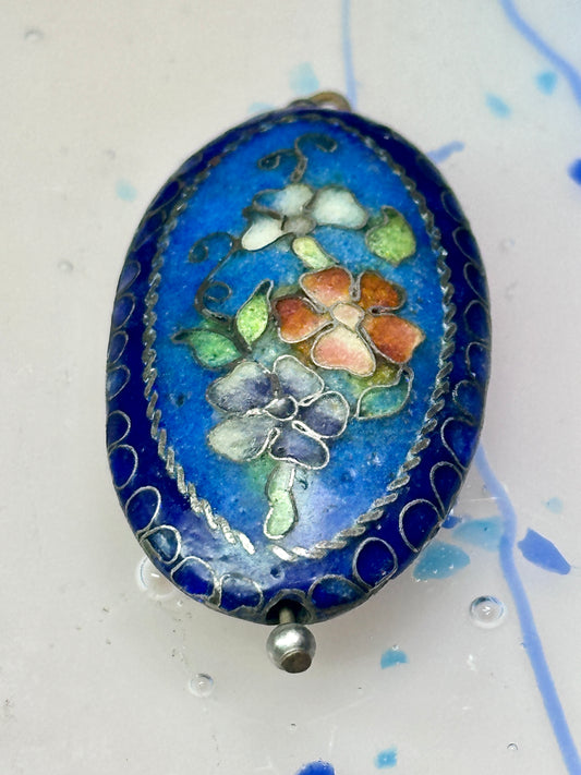 Floral Cloisonne pendant Double Sided