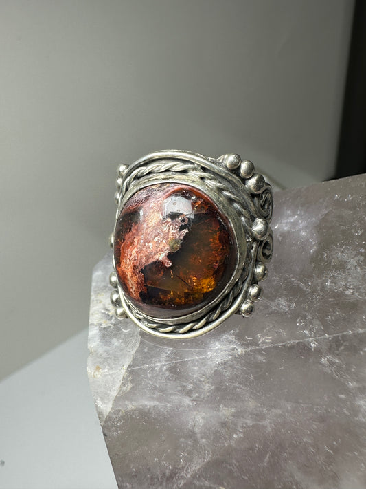 Boulder Opal ring boho size 5.25 sterling silver women