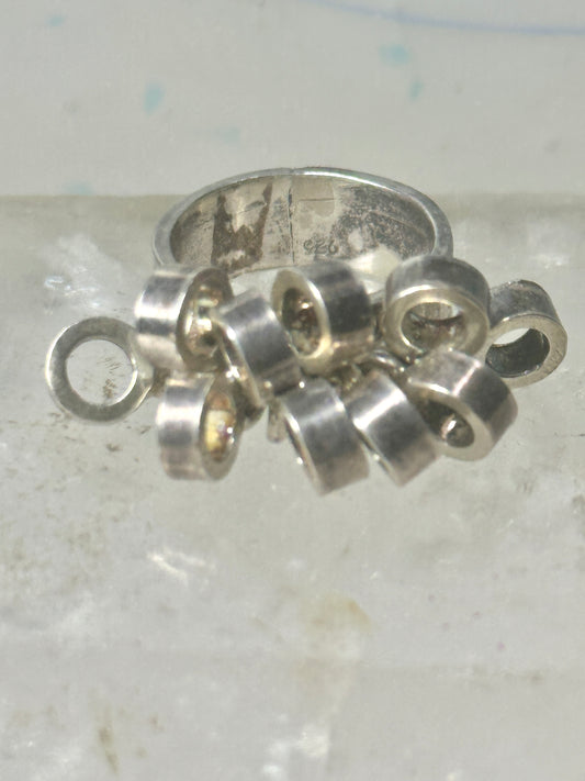 Cha cha ring chunky moving hoops band size 5.75 sterling silver women girls