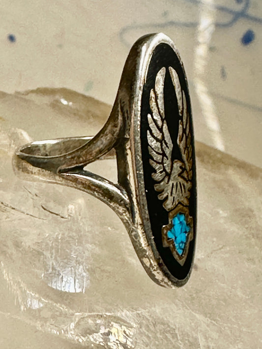 Harley Davidson ring Eagle holding Harley emblem sterling silver size 5.75 biker women