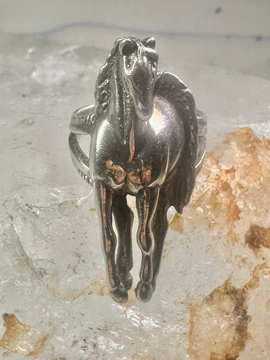Horse ring cowgirl southwest size 5.25 Sterling Silver women girls 
