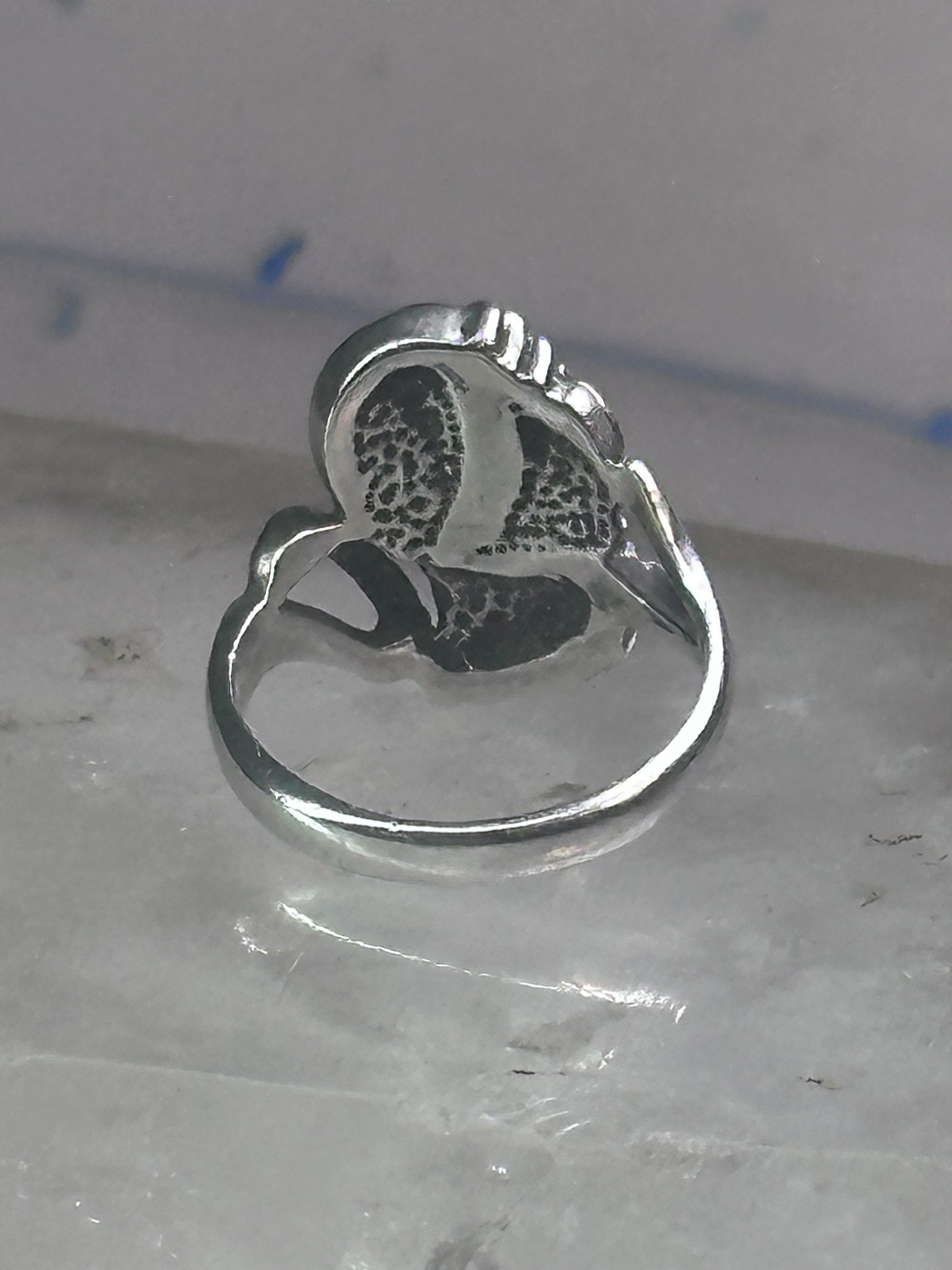 Black Hills Gold ring onyx band leaves size 3 sterling silver women