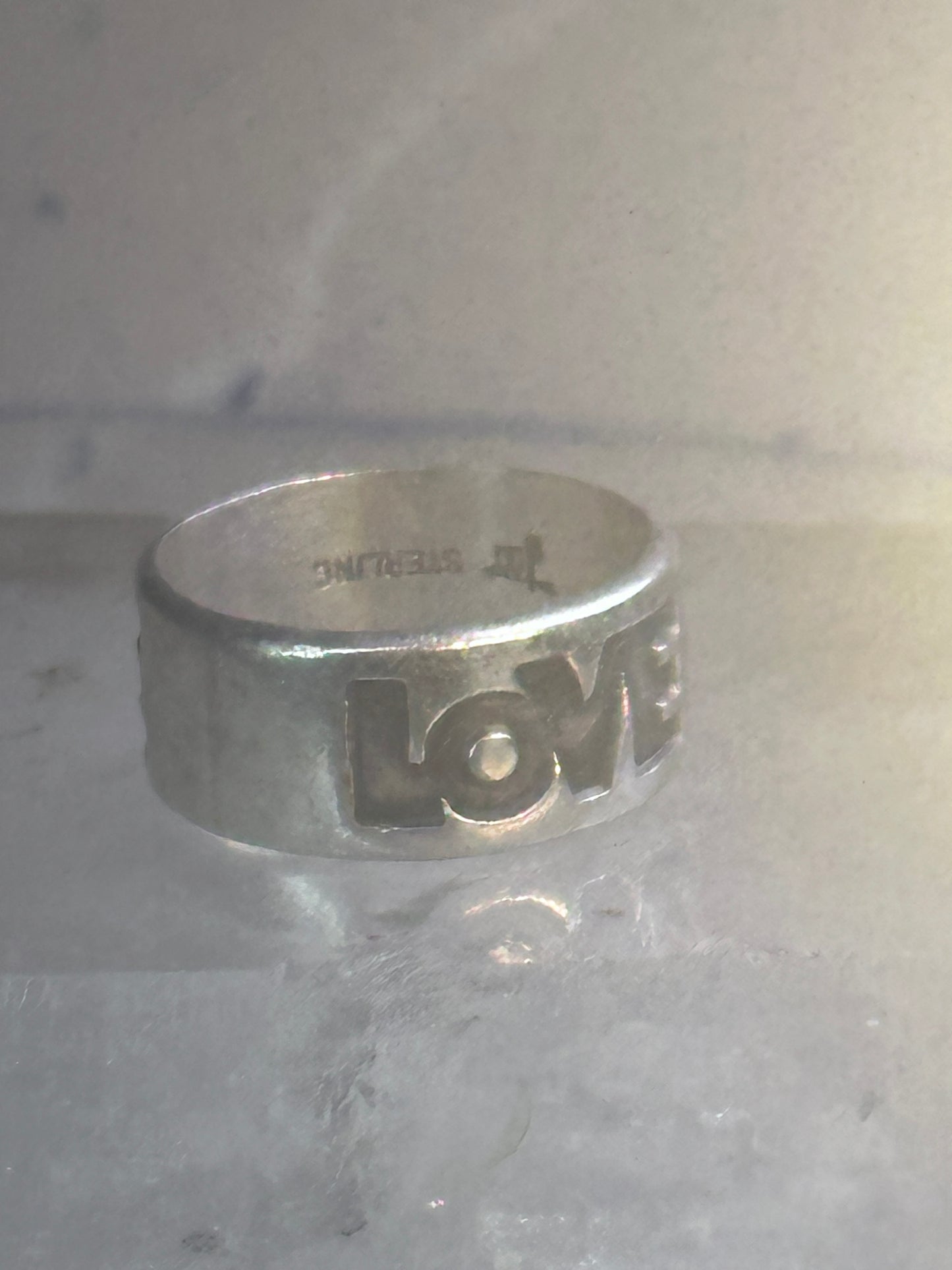 Love Ring bell Trading co band LOVE Valentine band size 9.50 sterling silver women men