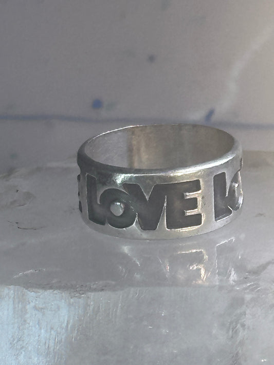 Love Ring bell Trading co band LOVE Valentine band size 9.50 sterling silver women men