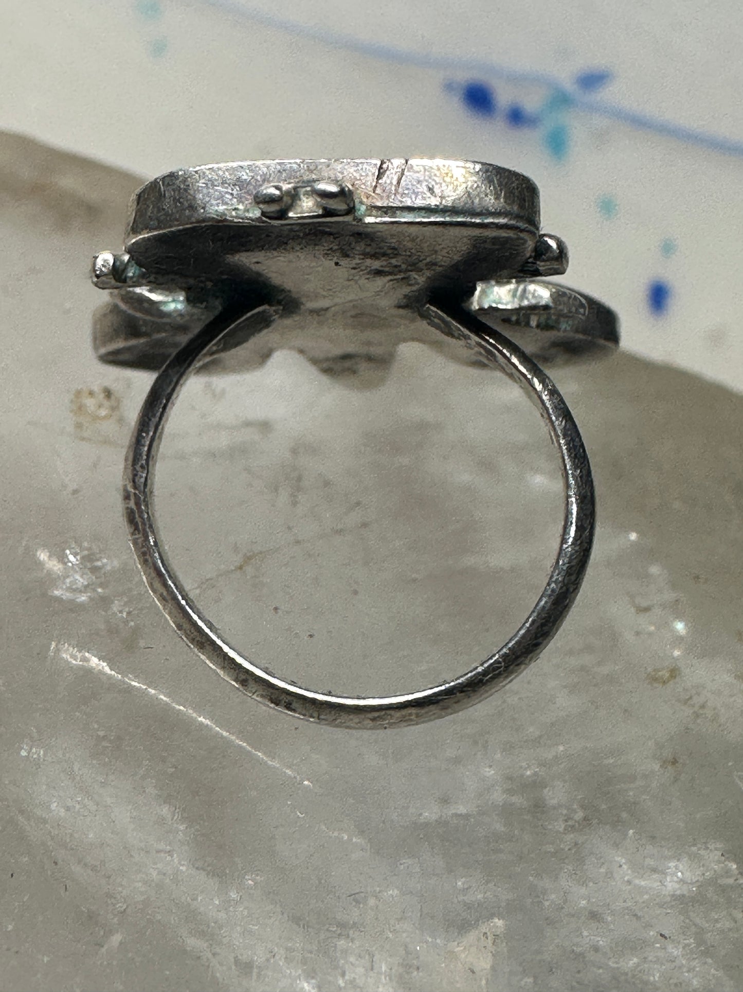 Bug Ring Turquoise MOP Navajo size 3.75 sterling silver women girls